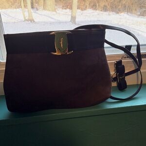 Salvatore Ferragamo Plum with Gold Detail Crossbody Bag